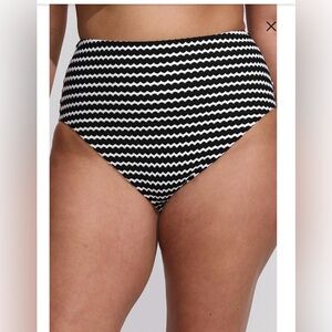 Lands’ End chlorine resistant smoothing control high waisted bikini bottoms